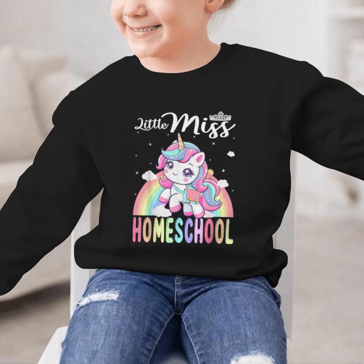 Little Miss Homeschool Back To School Girls Homeschool Graphic Kid Sweatshirt Little Miss Homeschool Back To School Girls Homeschool Graphic Kid Sweatshirt