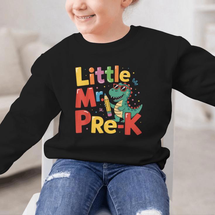Little Mr Pre-K Dino Back To School Graphic Kid Sweatshirt