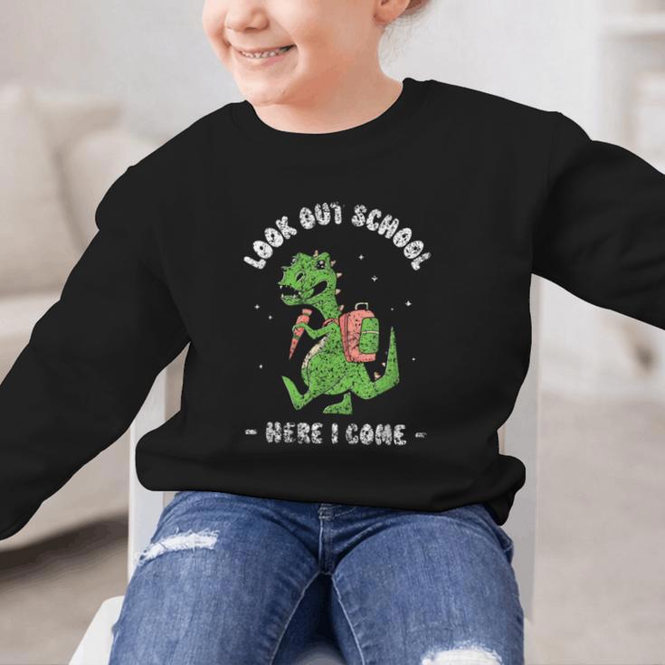 Look Out School Here I Come Grade Kids Pupil Back To School Graphic Kid Sweatshirt Look Out School Here I Come Grade Kids Pupil Back To School Graphic Kid Sweatshirt