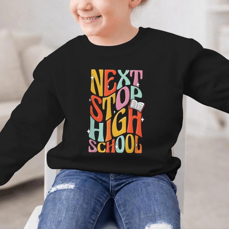 Middle School Gradution Back To School Next Stop High School Graphic Kid Sweatshirt