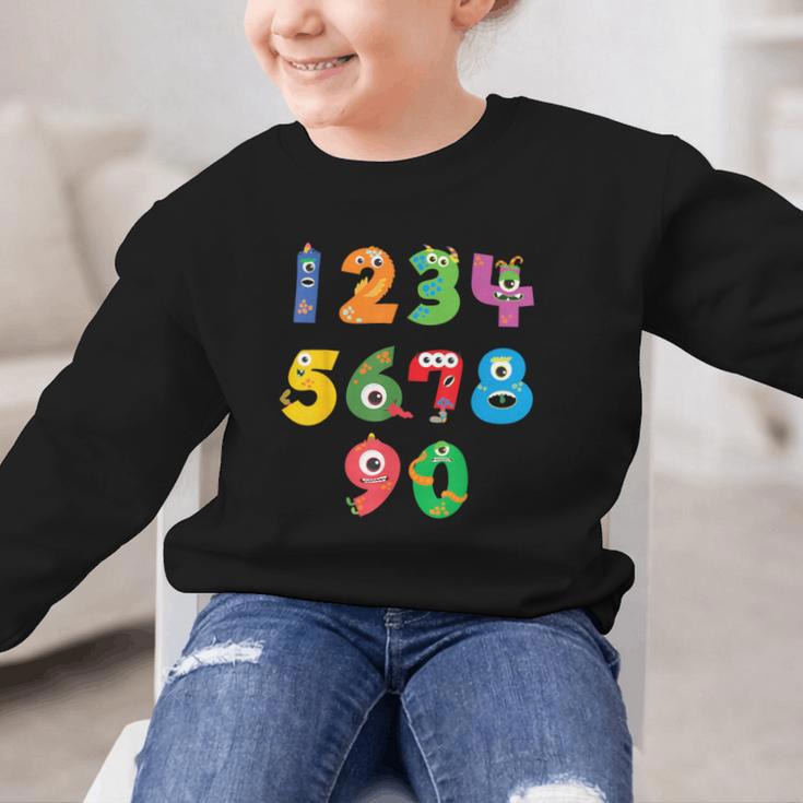 Monster Numbers Learning Cute Numbers 0-9 Back To School Graphic Kid Sweatshirt Monster Numbers Learning Cute Numbers 0-9 Back To School Graphic Kid Sweatshirt