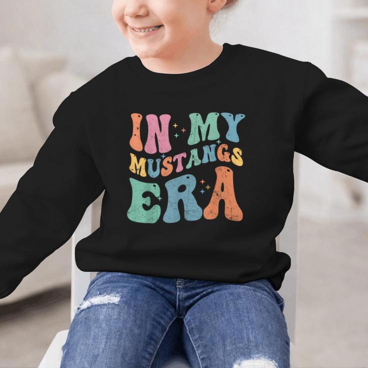 In My Mustangs Era Back To School Spirit Game Retro Groovy Graphic Kid Sweatshirt In My Mustangs Era Back To School Spirit Game Retro Groovy Graphic Kid Sweatshirt