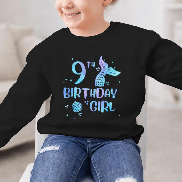 Ninth Birthday Girl Mermaid 9th Toddler's Back To School Graphic Kid Sweatshirt
