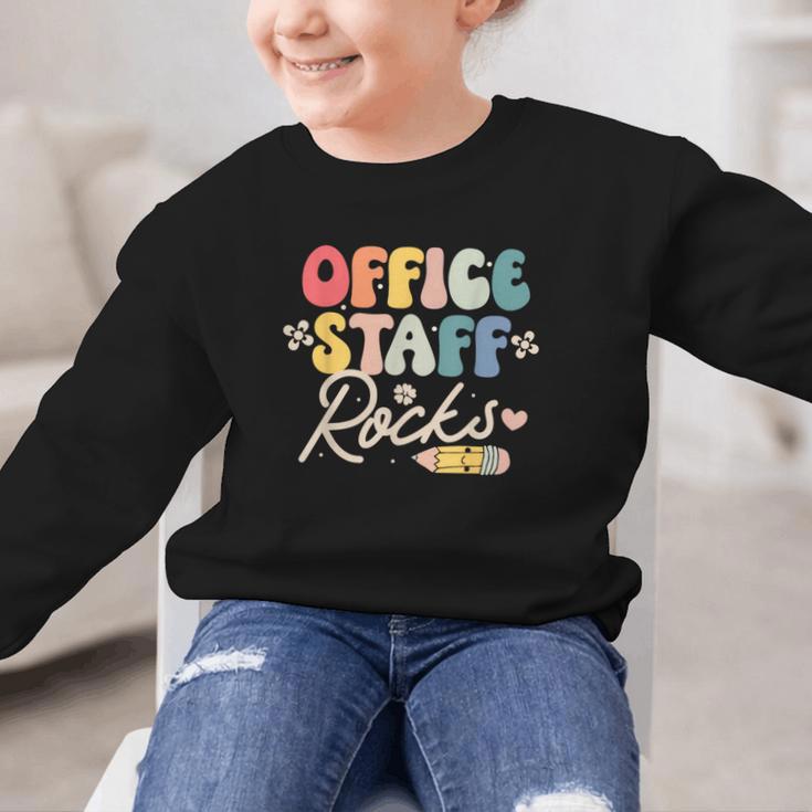 Office Staff Rocks Back To School Secretary Administrative Graphic Kid Sweatshirt Office Staff Rocks Back To School Secretary Administrative Graphic Kid Sweatshirt