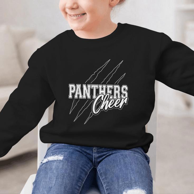 Panthers Cheer Back To School Cheerleading Team Spirit Graphic Kid Sweatshirt Panthers Cheer Back To School Cheerleading Team Spirit Graphic Kid Sweatshirt