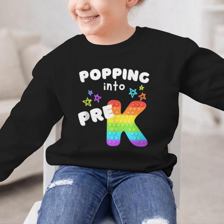 Popping Into Pre K Kid's Back To School Pop It Fidget Toy Graphic Kid Sweatshirt