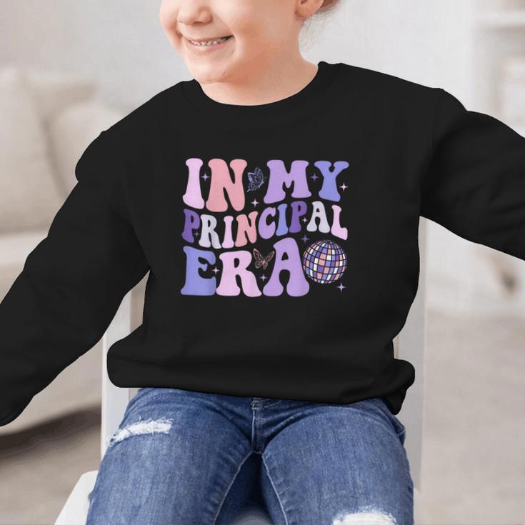 In My Principal Era Groovy School Headmaster Back To School Graphic Kid Sweatshirt In My Principal Era Groovy School Headmaster Back To School Graphic Kid Sweatshirt