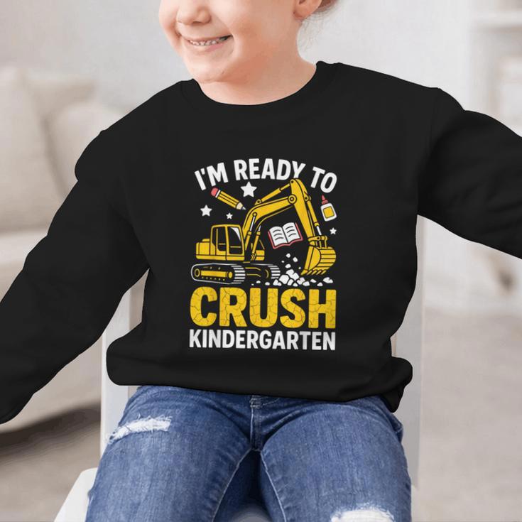 Im Ready To Crush Kindergarten Boys Back To School Graphic Kid Sweatshirt Im Ready To Crush Kindergarten Boys Back To School Graphic Kid Sweatshirt