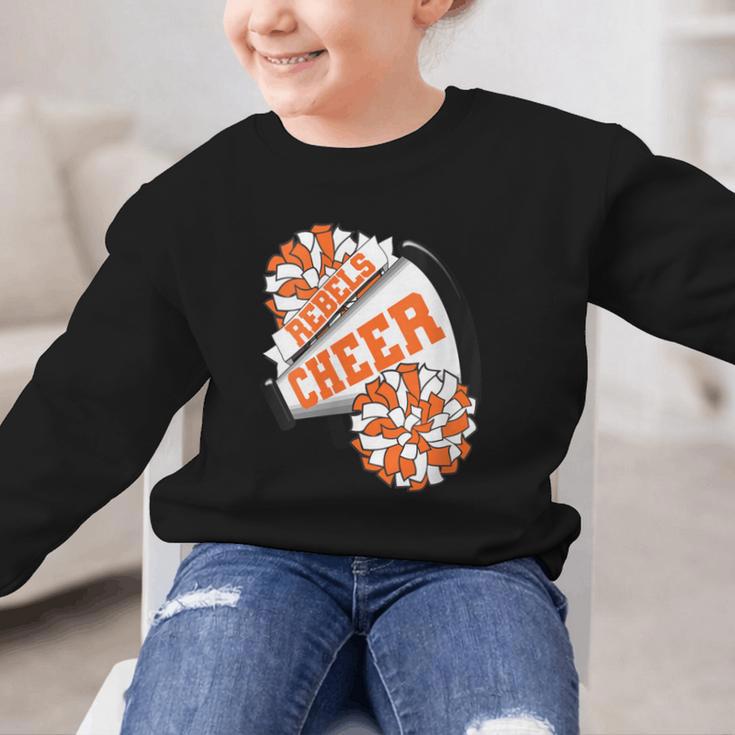 Rebels Cheer Back To School Cheerleading Spirit O Graphic Kid Sweatshirt Rebels Cheer Back To School Cheerleading Spirit O Graphic Kid Sweatshirt