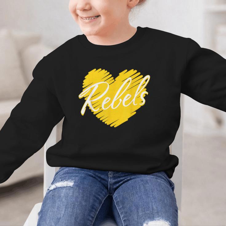 Rebels Heart Back To School Spirit GY Graphic Kid Sweatshirt