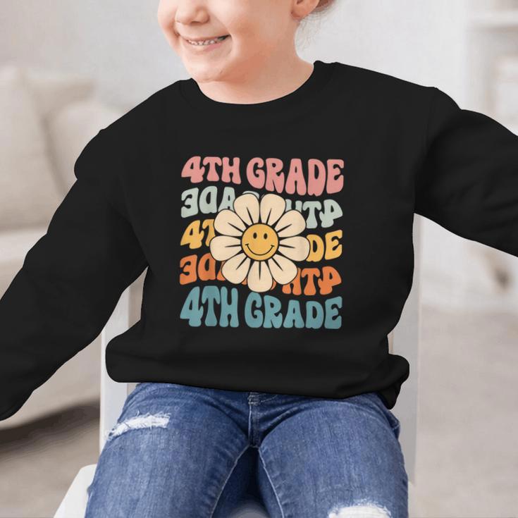 Retro 4th Grade Daisy Colorful Back To School Fourth Grade Graphic Kid Sweatshirt Retro 4th Grade Daisy Colorful Back To School Fourth Grade Graphic Kid Sweatshirt