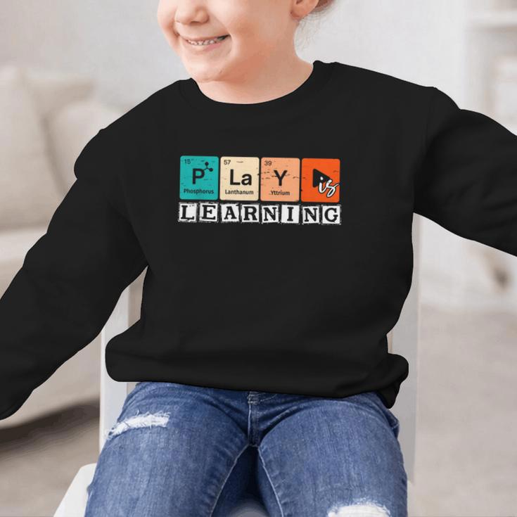 Retro Play Is Learning Back To School First Day Of School Graphic Kid Sweatshirt
