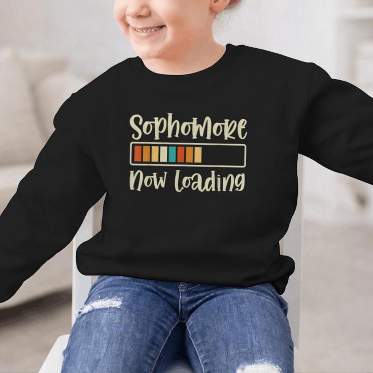 Retro Sophomore Now Loading 2028 High School Back To School Graphic Kid Sweatshirt Retro Sophomore Now Loading 2028 High School Back To School Graphic Kid Sweatshirt