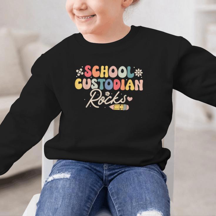 School Custodian Rocks Shirt Back To School Groovy Graphic Kid Sweatshirt School Custodian Rocks Shirt Back To School Groovy Graphic Kid Sweatshirt