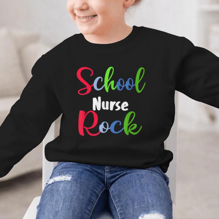 School Nurse Rock Back To School -Funny Nurses School Graphic Kid Sweatshirt