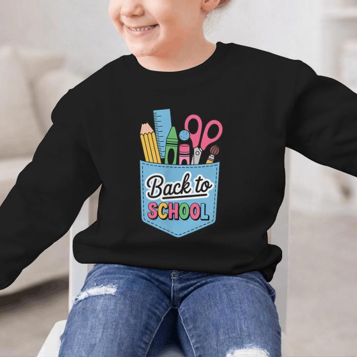 School Supplies In Pocket Back To School Boys Girls Graphic Kid Sweatshirt