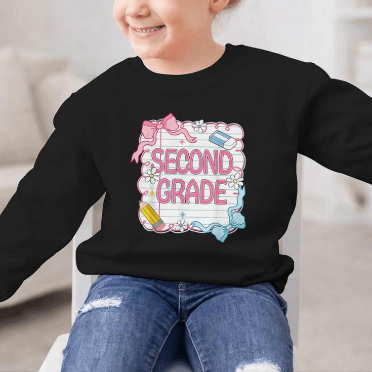 Second Grade Girls Kids Back To School Girls Coquette Bows Graphic Kid Sweatshirt Second Grade Girls Kids Back To School Girls Coquette Bows Graphic Kid Sweatshirt