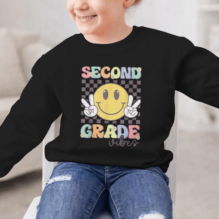 Second Grade Vibes Smile Face 2nd Grade Team Back To School Graphic Kid Sweatshirt Second Grade Vibes Smile Face 2nd Grade Team Back To School Graphic Kid Sweatshirt