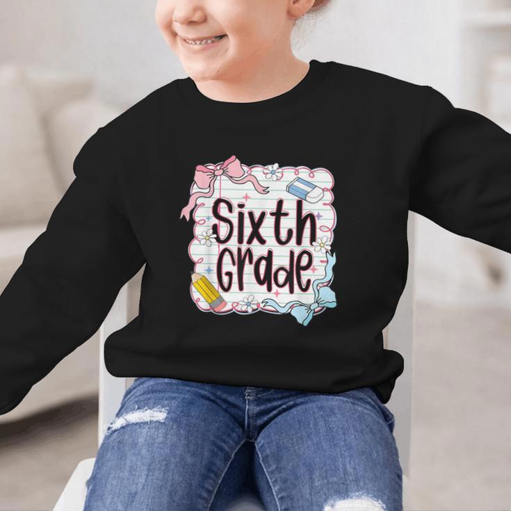Sixth Grade Back To School For Girls Pink Notebook Graphic Kid Sweatshirt