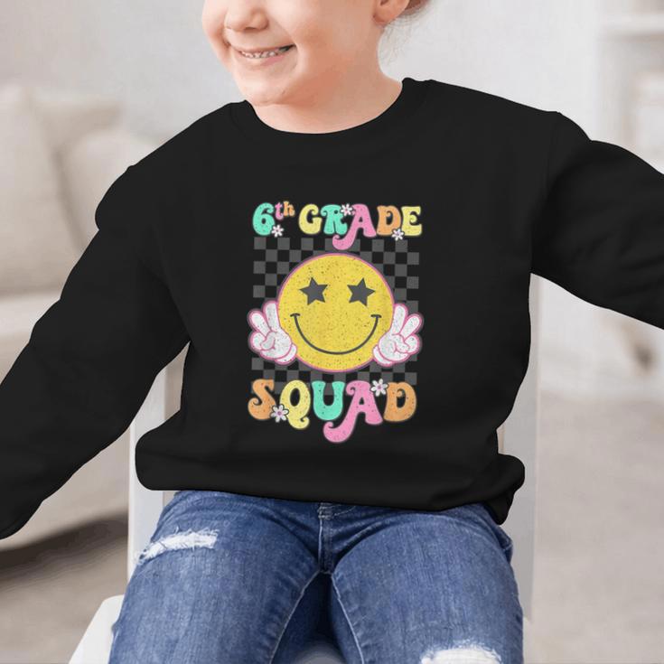 Sixth Grade Squad Smile Retro Back To School 6th Grade Graphic Kid Sweatshirt Sixth Grade Squad Smile Retro Back To School 6th Grade Graphic Kid Sweatshirt