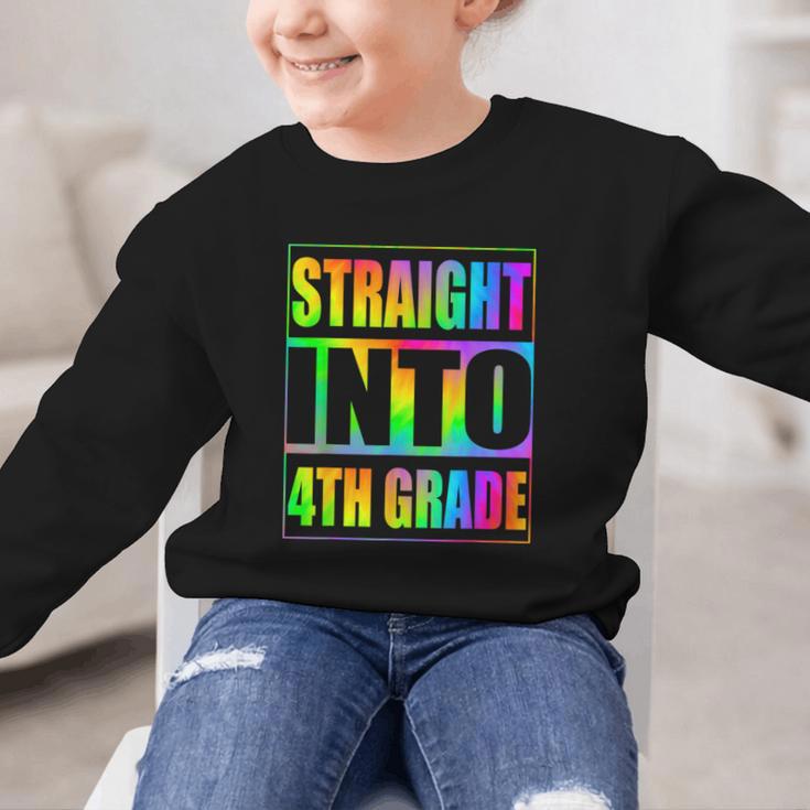Straight Into 4th Grade Fourth Grade Back To School Graphic Kid Sweatshirt Straight Into 4th Grade Fourth Grade Back To School Graphic Kid Sweatshirt