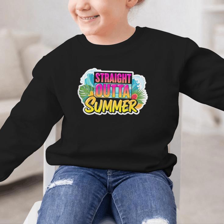 Straight Outta Summer Back To School First Day Fall Autumn Graphic Kid Sweatshirt