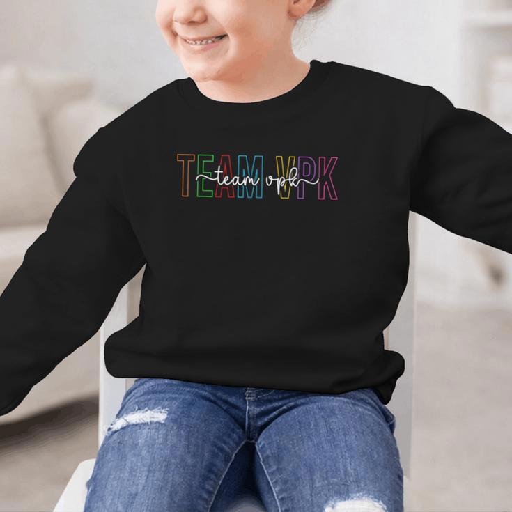 Team VPK Squad First Day Of VPK Back To School VPK Graphic Kid Sweatshirt