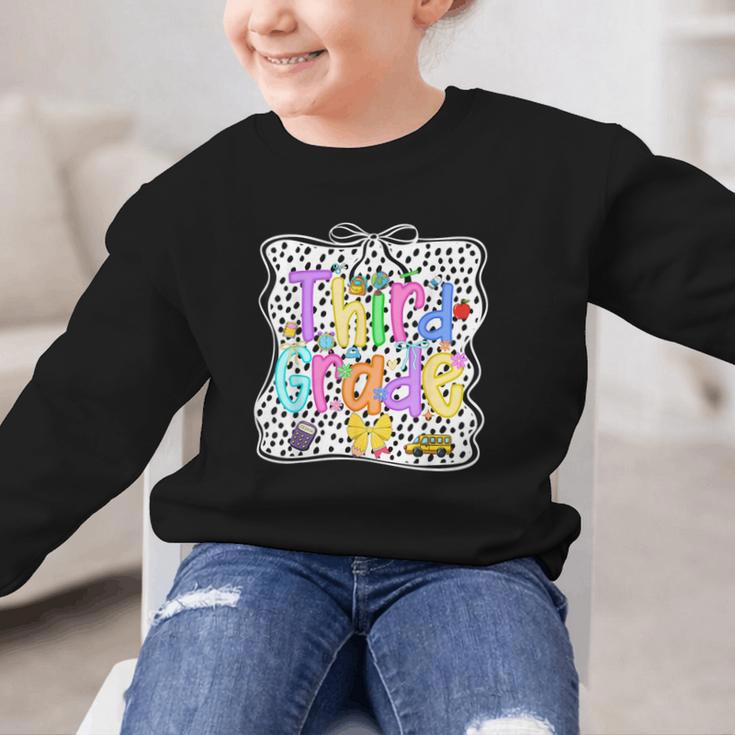 Third Grade Dalmatian Dots 3rd Grade Back To School Girls Graphic Kid Sweatshirt Third Grade Dalmatian Dots 3rd Grade Back To School Girls Graphic Kid Sweatshirt