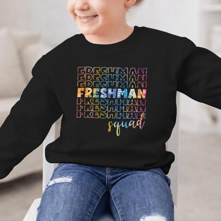 Tie Dye Freshman Squad 9th Grade Back To School High School Graphic Kid Sweatshirt