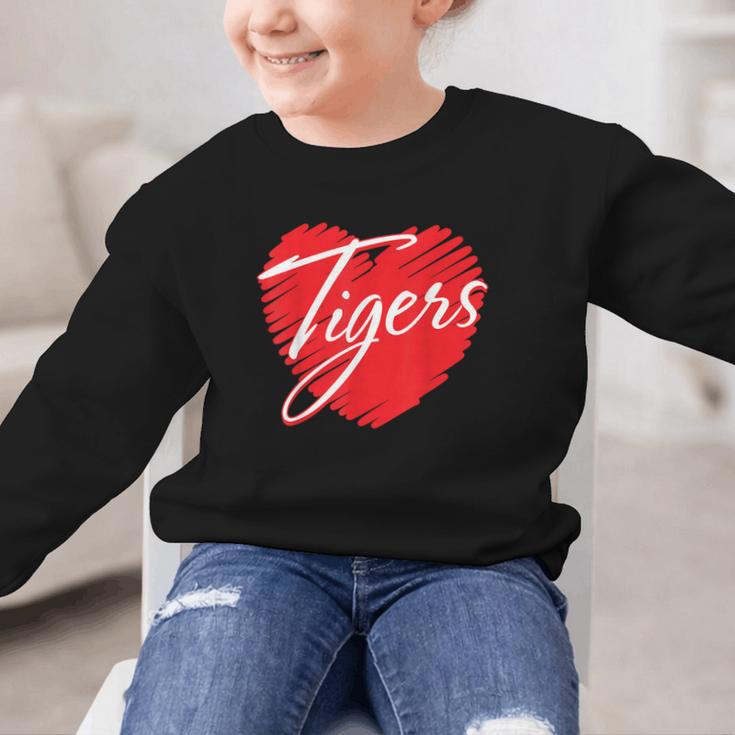 Tigers Heart Back To School Spirit R Graphic Kid Sweatshirt Tigers Heart Back To School Spirit R Graphic Kid Sweatshirt