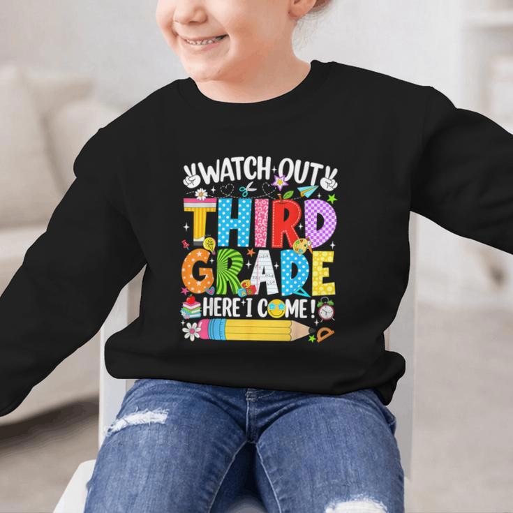 Watch Out Third Grade Here I Come Back To School Girls Kids Graphic Kid Sweatshirt Watch Out Third Grade Here I Come Back To School Girls Kids Graphic Kid Sweatshirt