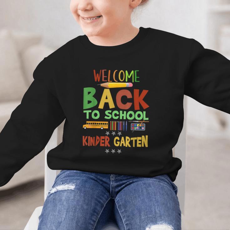 Welcome Back To School Kinder Garten First Day Of School Kid Graphic Kid Sweatshirt