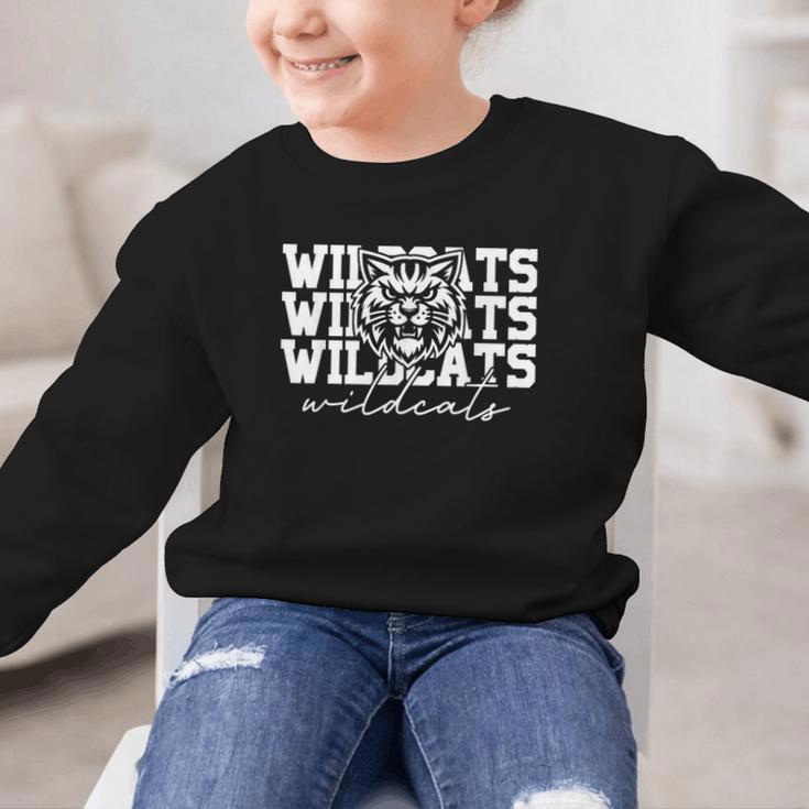 Wildcats School Spirit Fan Team Back To School Graphic Kid Sweatshirt Wildcats School Spirit Fan Team Back To School Graphic Kid Sweatshirt