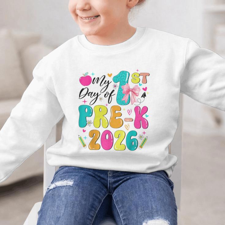 My 1st Day Of Pre-K 2026 Back To School Bow PreK Kids Girls Graphic Kid Sweatshirt