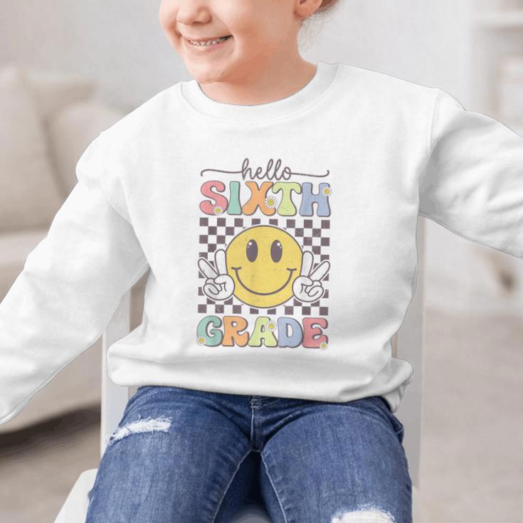 6th Grade Team Back To School Hello Sixth Grade Smile Face Graphic Kid Sweatshirt
