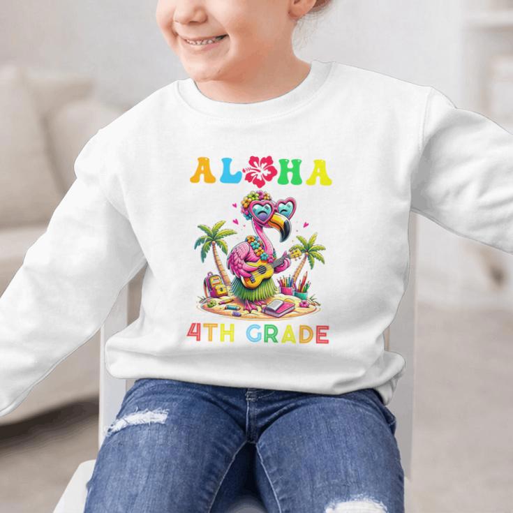 Aloha Fourth Grade Flamingo Hawaii Back To School Kids Girl Premium Tri-Blend Graphic Kid Sweatshirt Aloha Fourth Grade Flamingo Hawaii Back To School Kids Girl Premium Tri-Blend Graphic Kid Sweatshirt