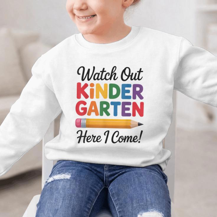 Back To School Watch Out Kindergarten Here I Come Kids Graphic Kid Sweatshirt