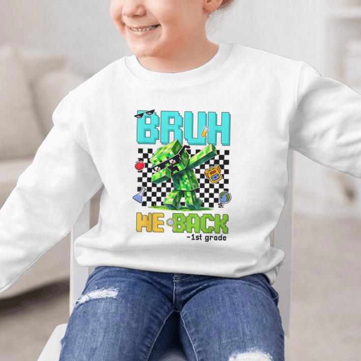 Bruh We Back 1st Grade Back To School Gamer Dabbing Boy Kids Graphic Kid Sweatshirt Bruh We Back 1st Grade Back To School Gamer Dabbing Boy Kids Graphic Kid Sweatshirt