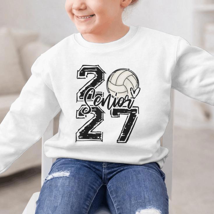Class Of 2027 Volleyball Senior 2027 Back To School Graphic Kid Sweatshirt