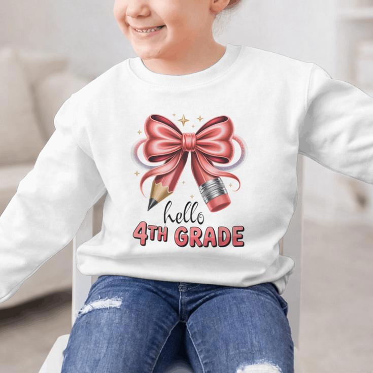 Coquette 4th Grade First Day Of Back To School Girls Outfits Graphic Kid Sweatshirt