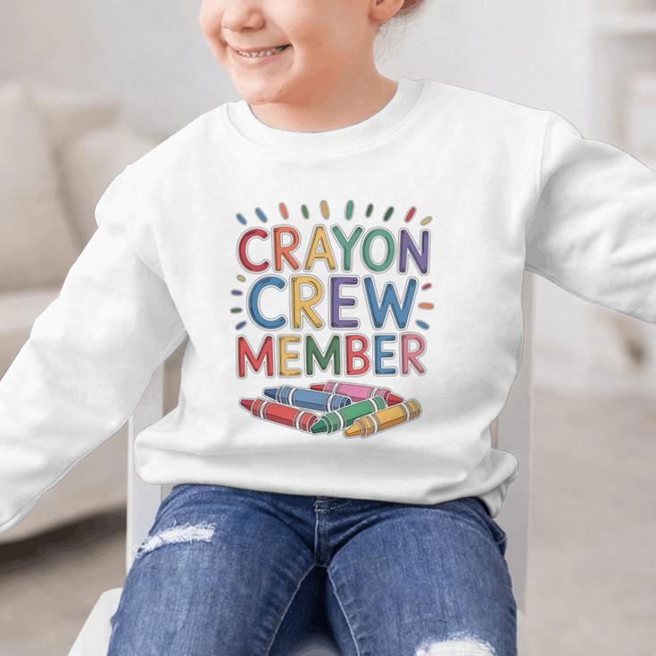 Crayon Crew Member Back To School Coloring Art Classes Graphic Kid Sweatshirt