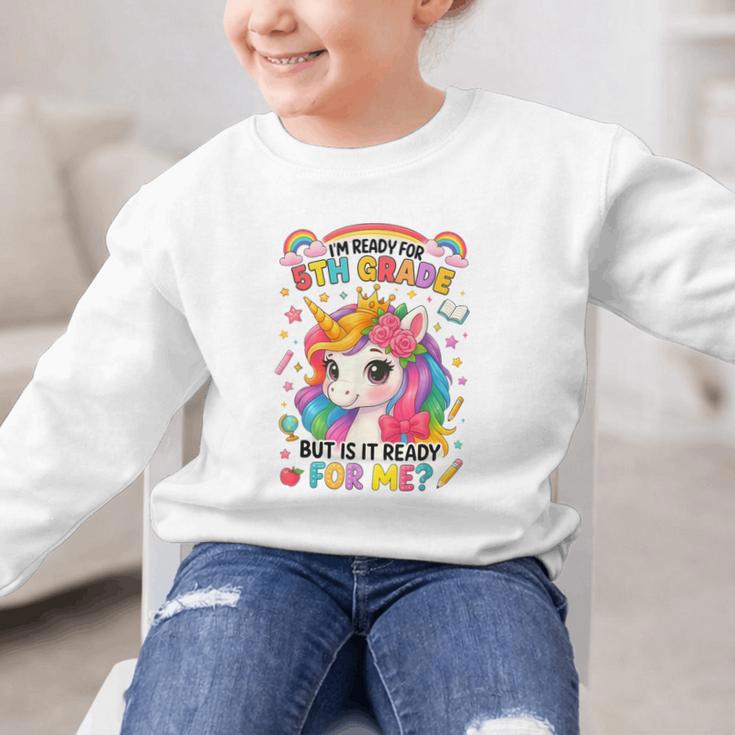 Crush Fifth Grade Girls Back To School Unicorn First Day Graphic Kid Sweatshirt