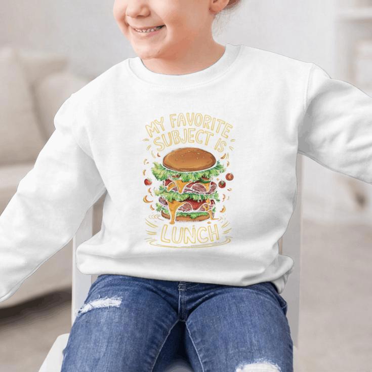 My Favorite Subject Is Lunch Hamburger Back To School Premium Tri-Blend Graphic Kid Sweatshirt