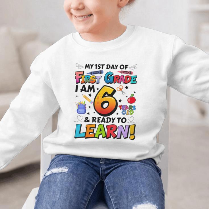 First 1st Grade First Day Of School Back To School Kids Graphic Kid Sweatshirt First 1st Grade First Day Of School Back To School Kids Graphic Kid Sweatshirt