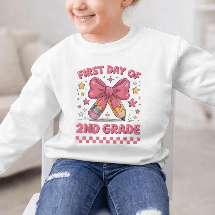 First Day Of 2nd Grade Coquette Back To School Girls Kids Graphic Kid Sweatshirt First Day Of 2nd Grade Coquette Back To School Girls Kids Graphic Kid Sweatshirt