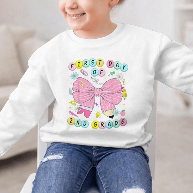 First Day Of 2nd Grade Girls Coquette Back To School Kids Graphic Kid Sweatshirt First Day Of 2nd Grade Girls Coquette Back To School Kids Graphic Kid Sweatshirt