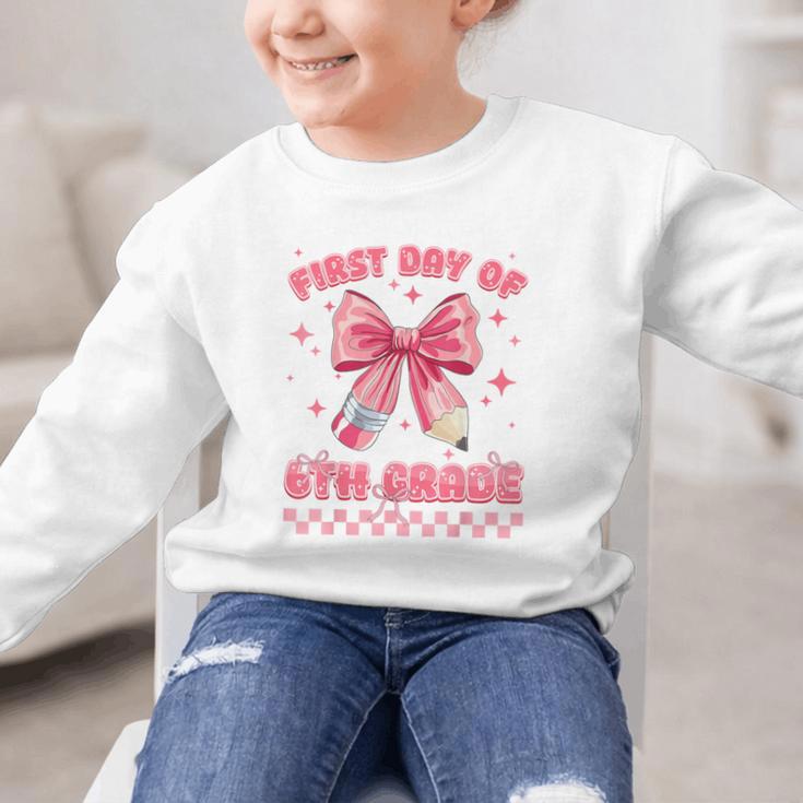 First Day Of 6th Grade Coquette Back To School Girls Kids Graphic Kid Sweatshirt First Day Of 6th Grade Coquette Back To School Girls Kids Graphic Kid Sweatshirt