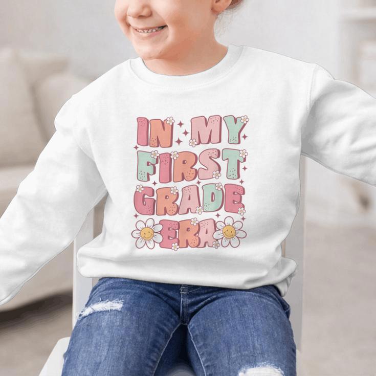 In My First Grade Era Cute Groovy 1st Grade Back To School Graphic Kid Sweatshirt