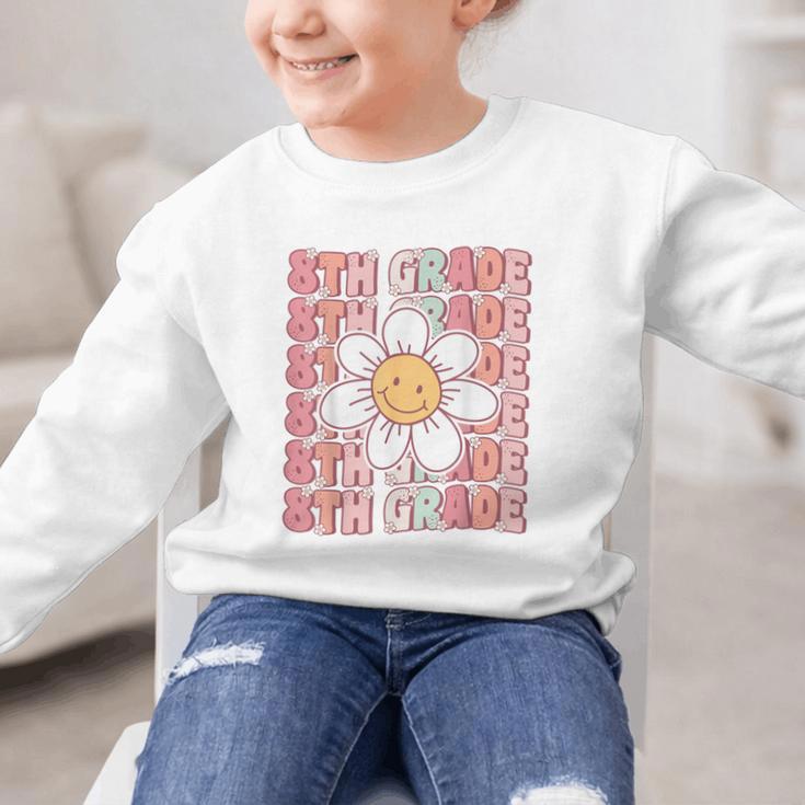 Groovy 8th Grade Back To School First Day Of Eighth Grade Graphic Kid Sweatshirt