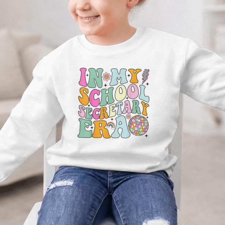 Groovy In My School Secretary Era Back To School Graphic Kid Sweatshirt Groovy In My School Secretary Era Back To School Graphic Kid Sweatshirt